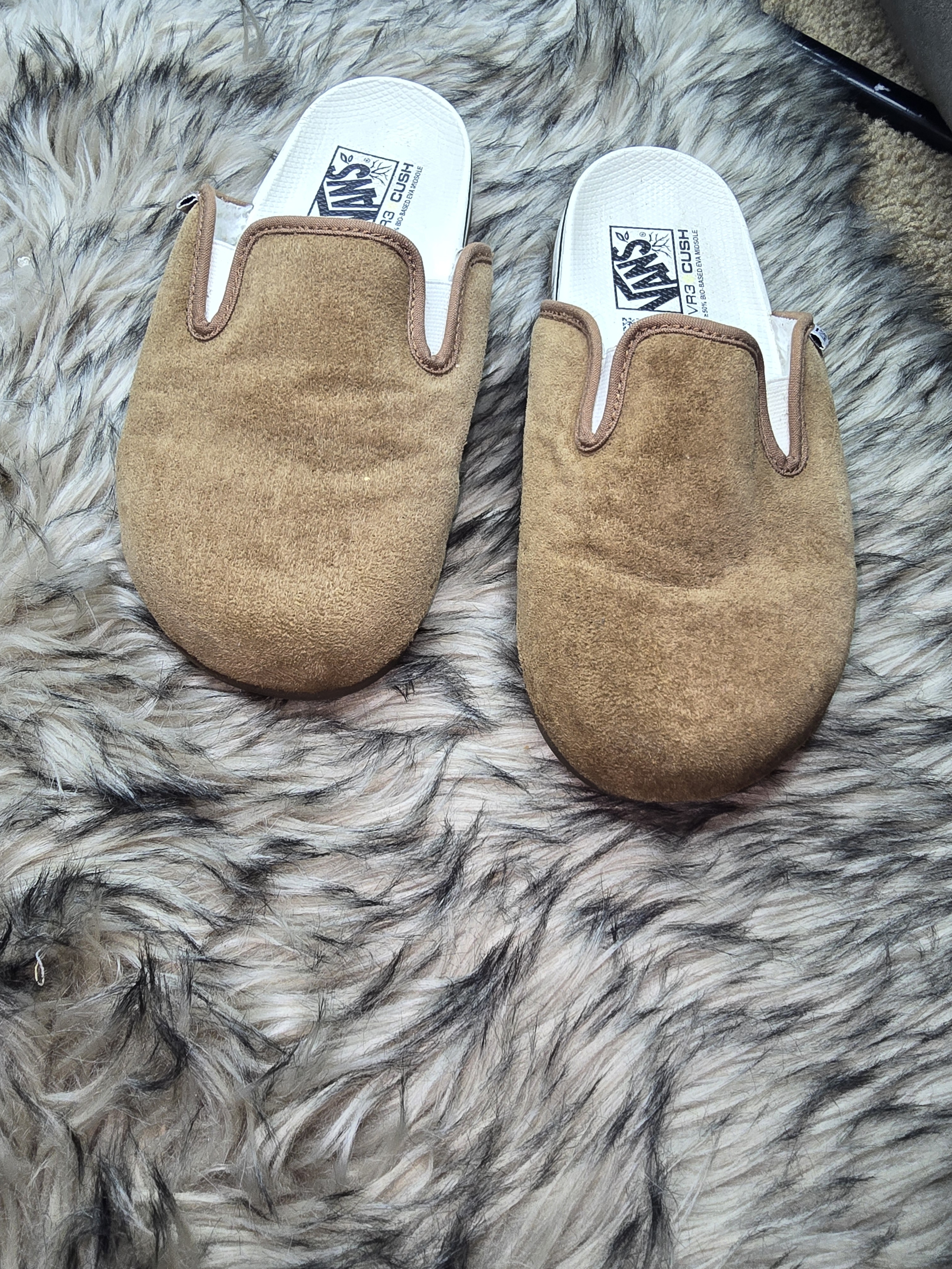 Vans Suede Slip-On Mule Slides In Camel